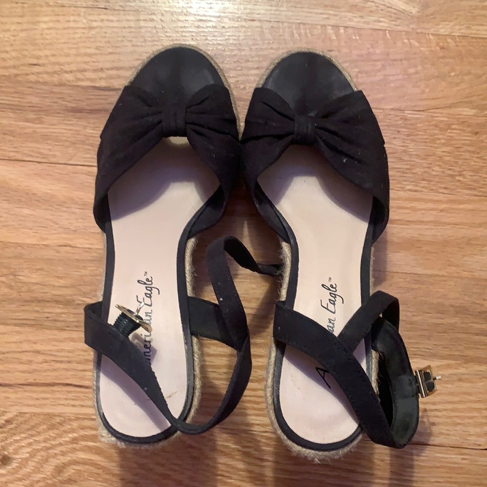 American Eagle Black Wedges